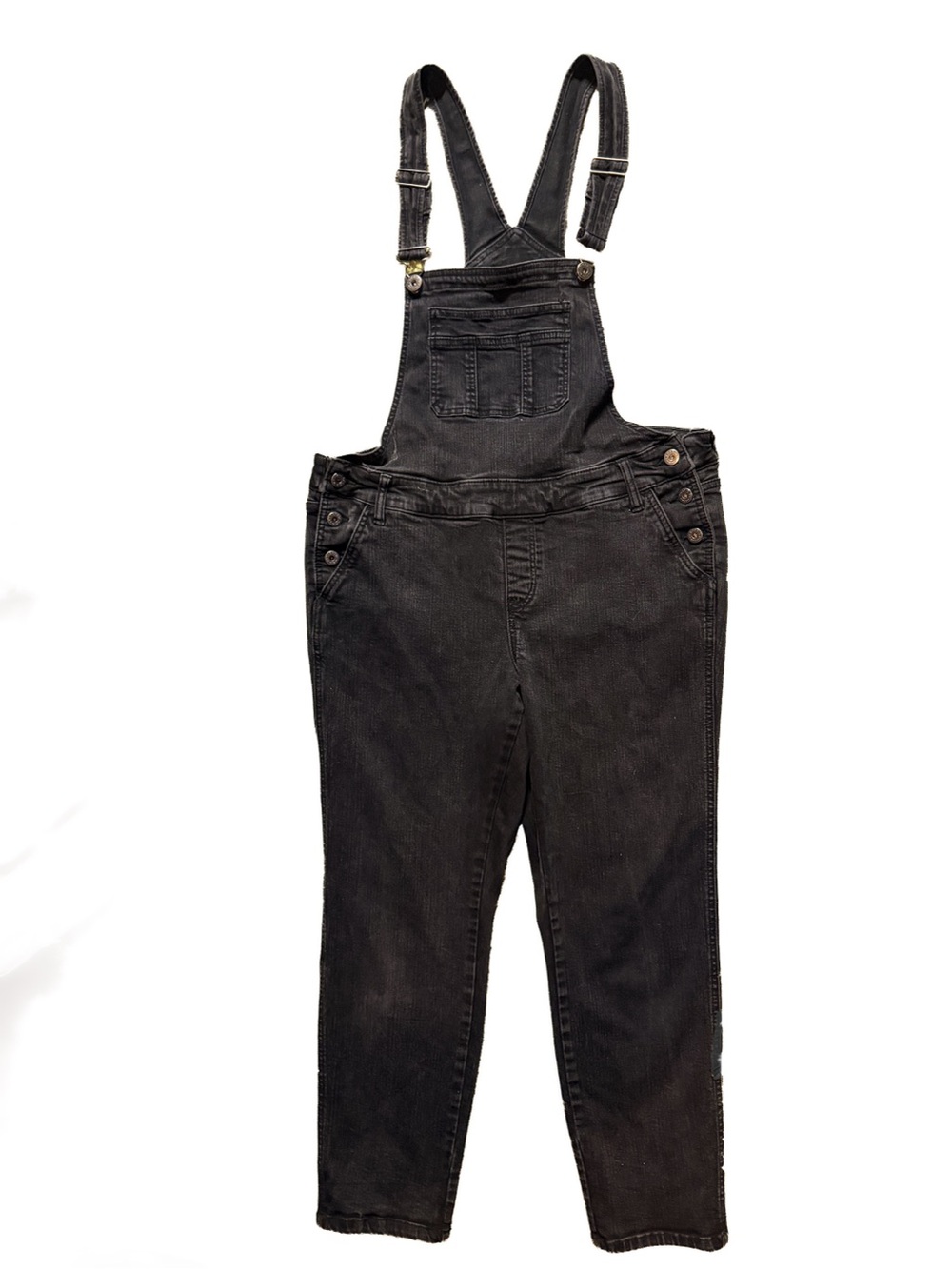 Torrid Premium Women’s 14R Black Denim Overalls Stretch 148862 EUC Pants Jeans - Picture 2 of 10